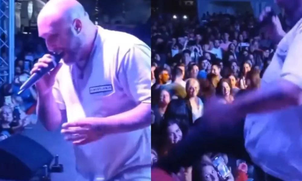 Kiko Rivera patea el celular de un fan en pleno concierto