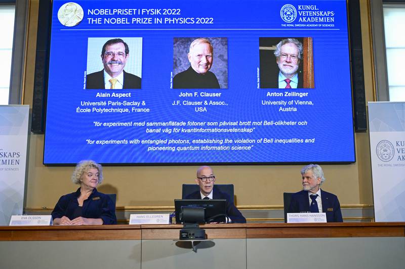 Nobel de Física 2022 es para tres pioneros de tecnologías de la información cuántica