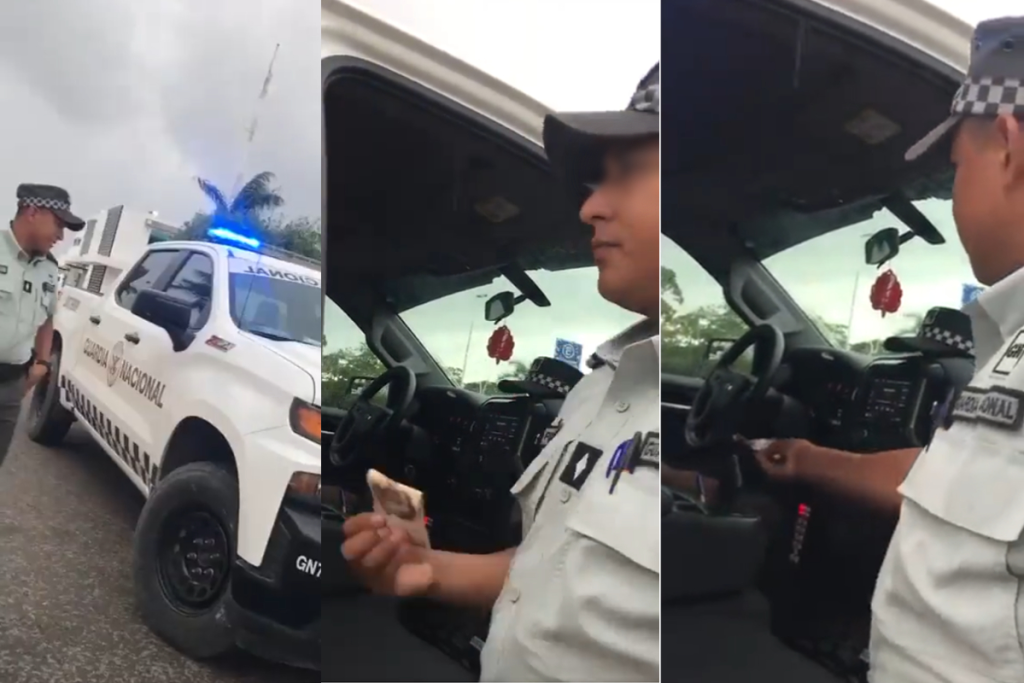 Exhiben nueva extorsión de agentes de la Guardia Nacional, ahora en Mérida #VIDEO