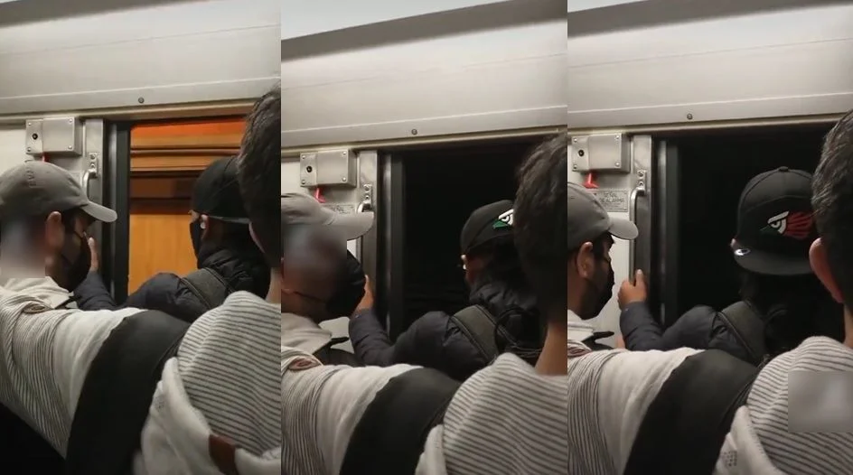 Exhiben tren de Línea 9 del Metro circulando con las puertas abiertas #VIDEO