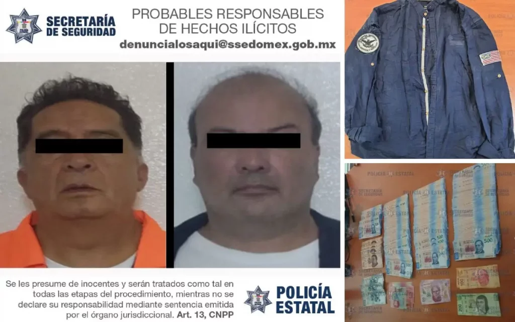 Caen dos falsos policías en Naucalpan con 190 mil pesos en efectivo