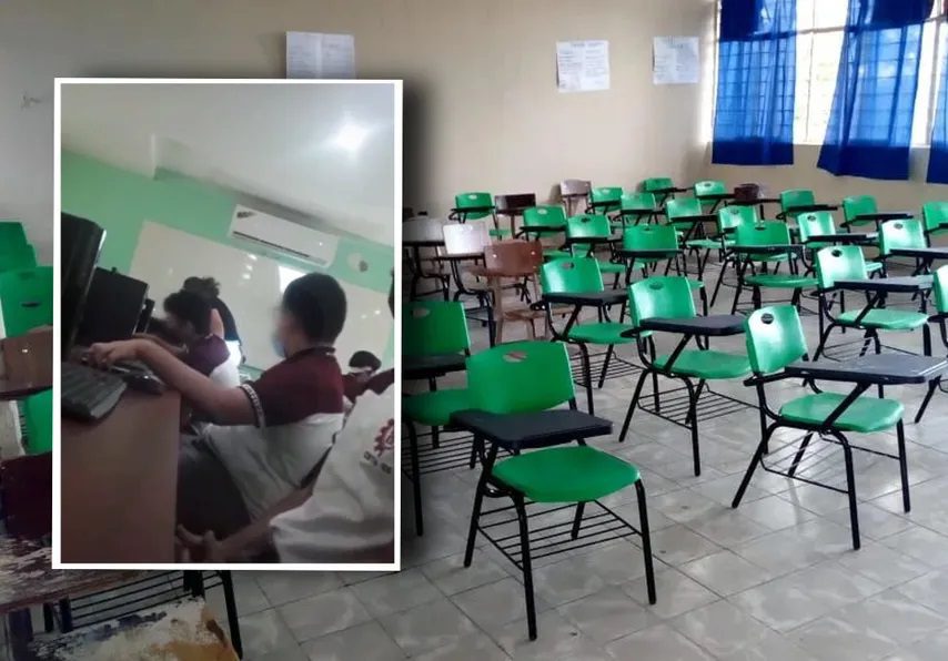 Madre agrede a profesor en plena clase por falta de su hijo #VIDEO