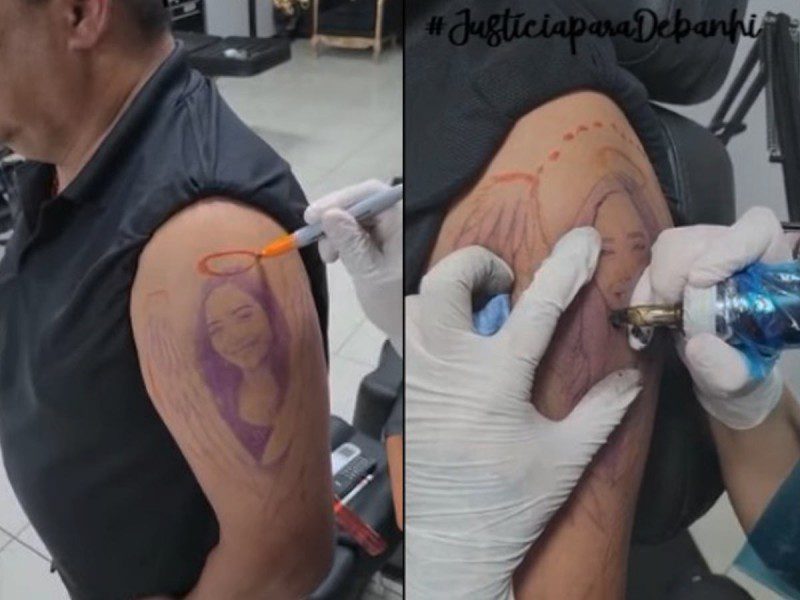 "Es un recordatorio de justicia": Mario Escobar se tatua el rostro Debanhi #VIDEO