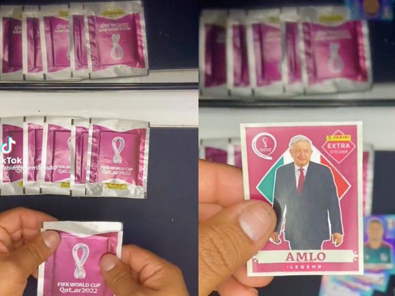 ¿Esto es real? Compra sobres Panini en Tepito y le sale estampa de AMLO #VIDEO