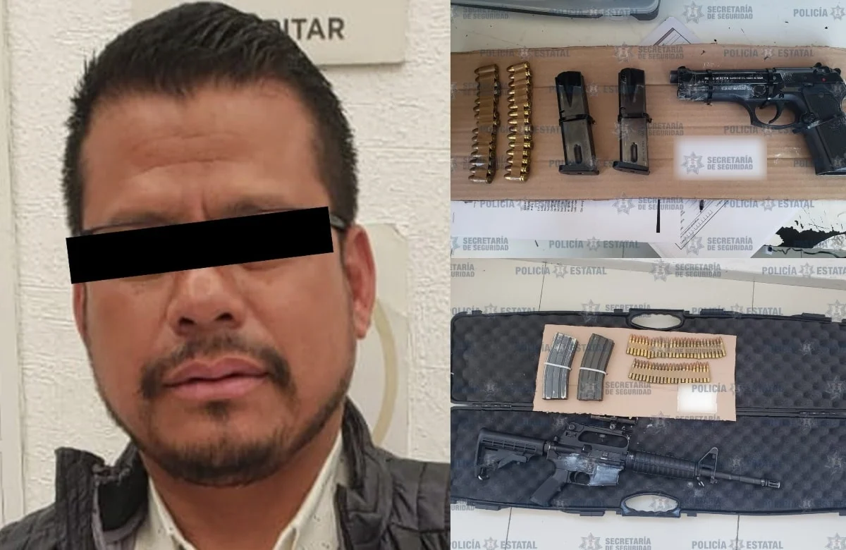 Detienen a motociclista armado en Atizapán tras encañonar a ciudadano