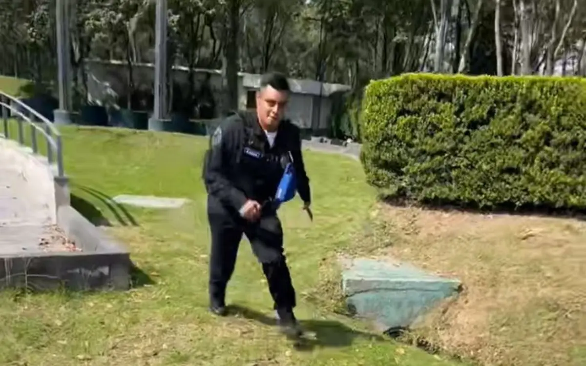 Policía se abalanza sobre joven mientras patinaba en Los Pinos #VIDEO