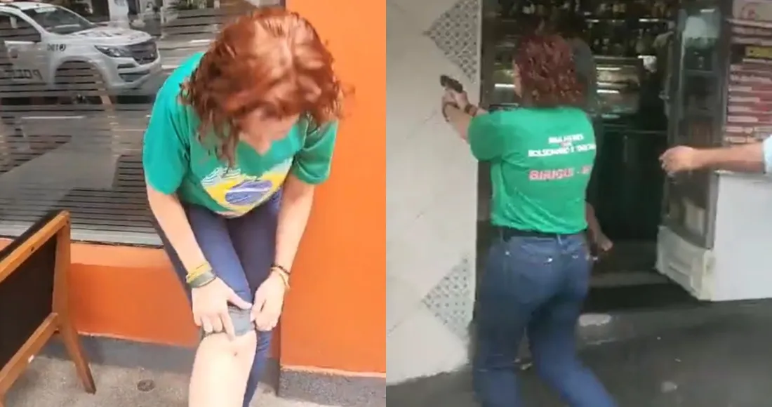 Diputada bolsonarista persigue y apunta con pistola a un hombre #VIDEOS