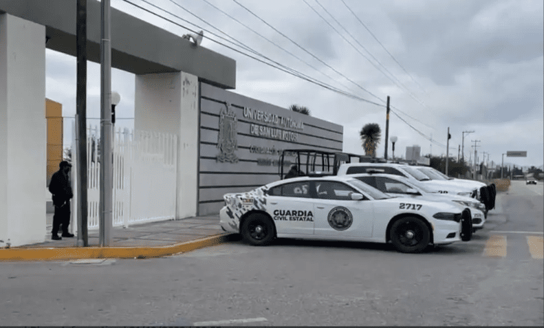 Refuerzan seguridad en la UASLP tras amenaza de tiroteo de alumno