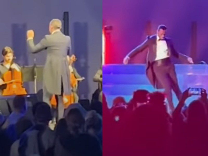 Director de orquesta pierde el control y baila en pleno concierto