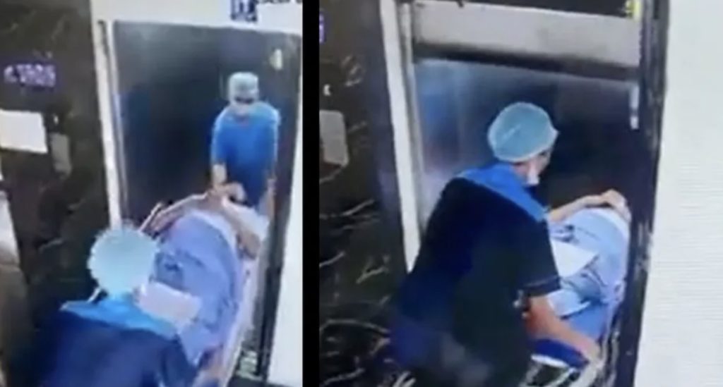 Elevador de hospital cae mientras trasladan a paciente en camilla