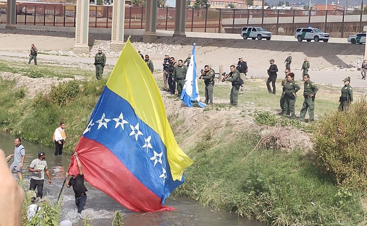 Patrulla Fronteriza en Río Bravo repliega con balas de goma a venezolanos