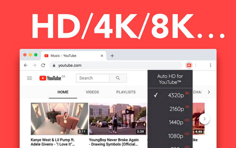 Resolución 4K de YouTube
