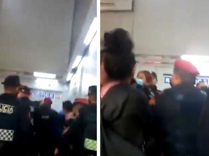 Vagoneros y policías protagonizan batalla en Metro de la CDMX