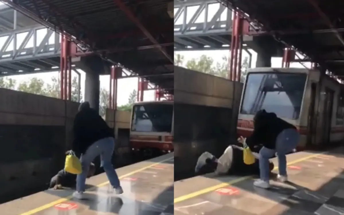 Hombre queda a centímetros de ser arrollado tras bajar a vías del Metro por una pelota #VIDEO