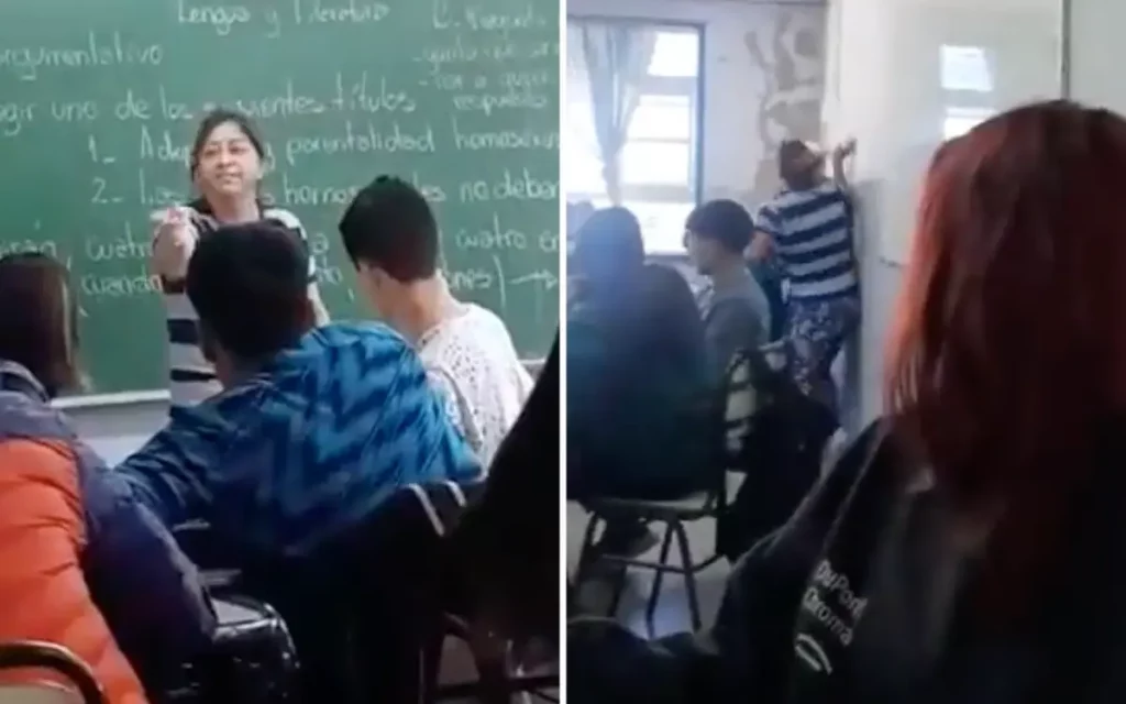 Madre irrumpe en clase para golpear a menor que le hacía bullying a su hijo #VIDEO