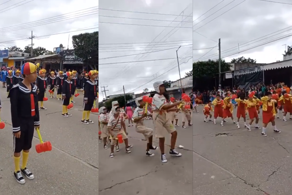 Primaria en Veracruz festejan los 50 años del Chavo del 8 con desfile #VIDEO