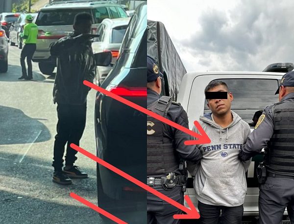 Cae sujeto captado asaltando a punta de pistola a automovilistas en Santa Fe