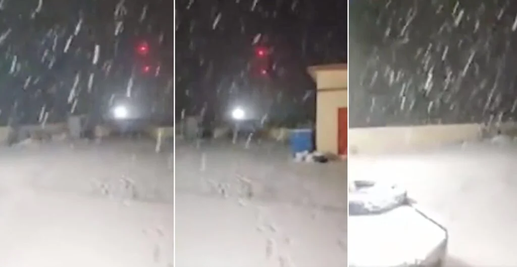 Se registra la primera nevada del año en Galeana, Nuevo León #VIDEO