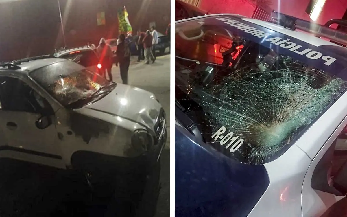 Enfrentamiento entre taxistas y policías deja 4 detenidos y patrullas vandalizadas en Ecatepec