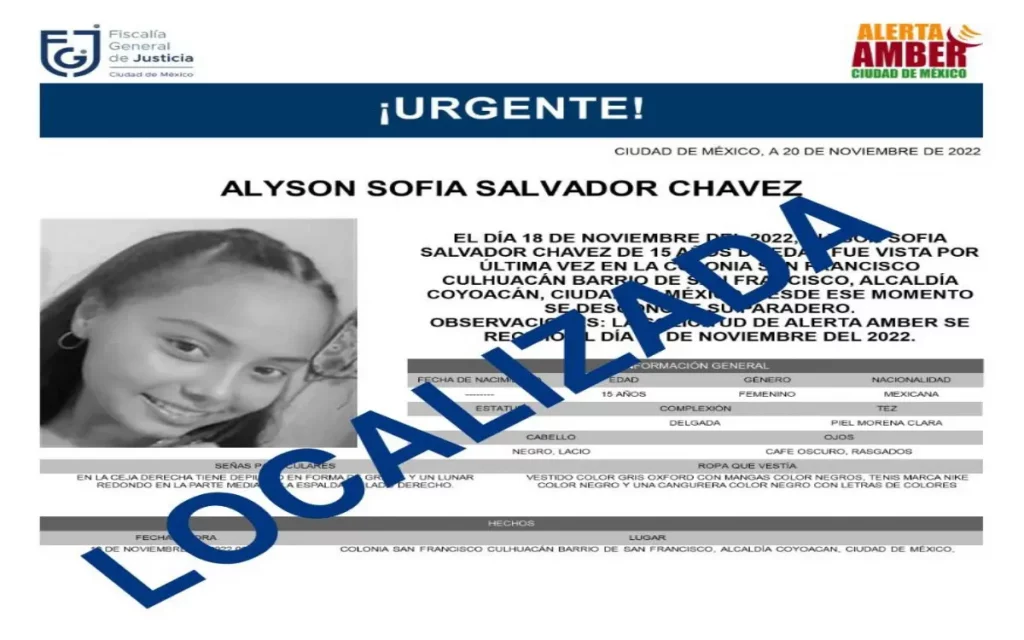Localizan con vida a Alyson Sofía, de 15 años, desaparecida en la Venustiano Carranza
