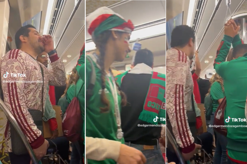 "Ya se la saben": aficionado mexicano "asalta" a connacionales en el metro de Qatar #VIDEO