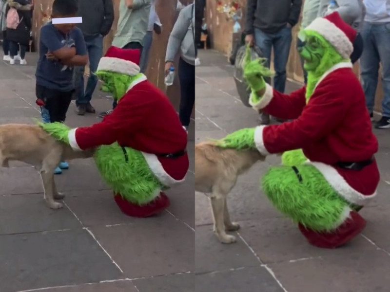 "Grinch" se hace viral por gritar groserías a niño que le pidió una foto #VIDEO