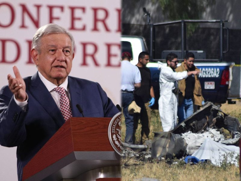 AMLO lamenta el accidente de un helicóptero en Aguascalientes