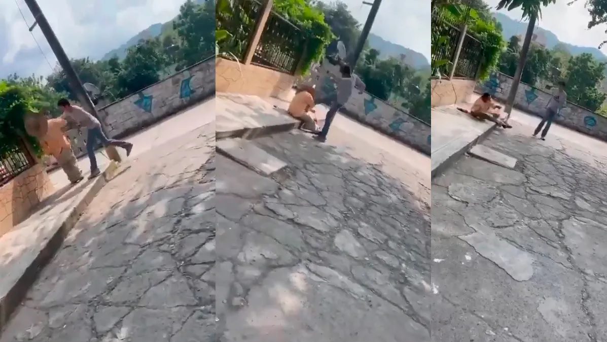 Agresión a adulto mayor en Huejutla