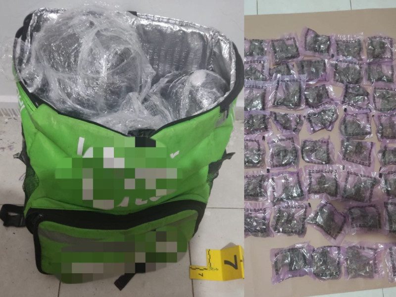 Decomisan mariguana y mochila de Uber Eats en Escobedo, NL