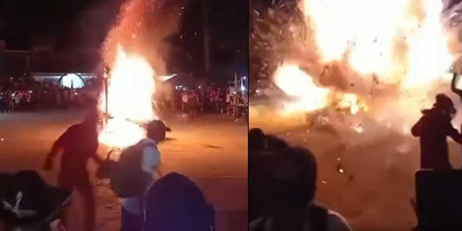 Explosión de pirotecnia en festividad en Hidalgo