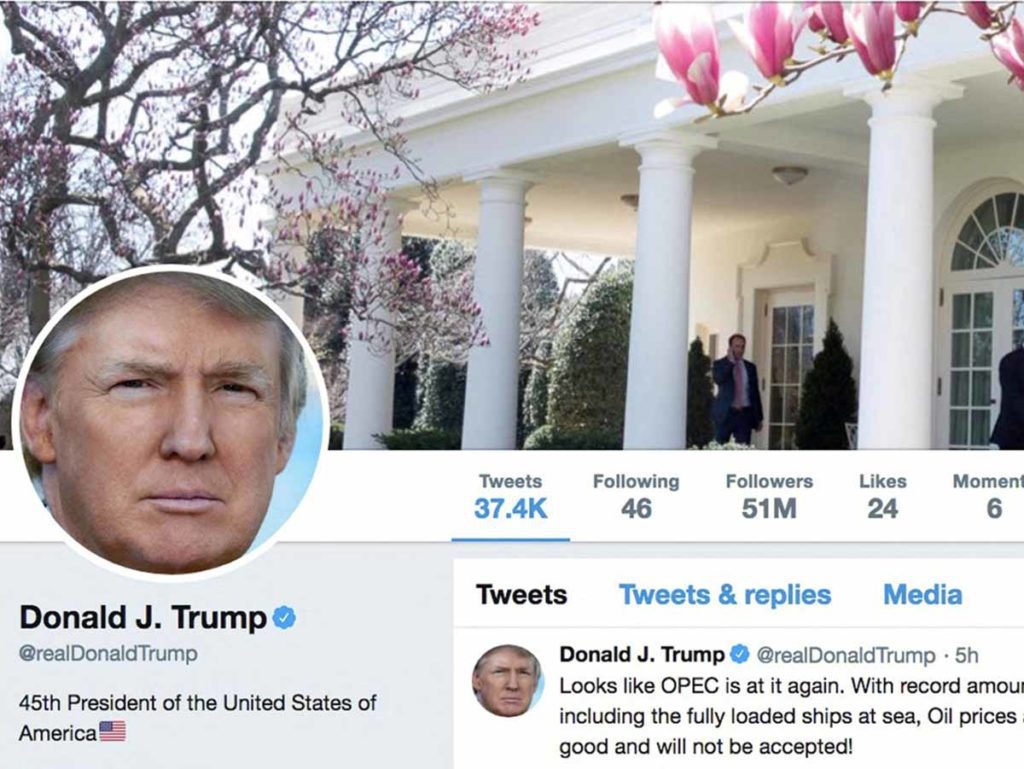 La cuenta de Donald Trump reaparece en Twitter