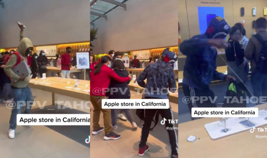 Clientes aterrados graban asalto en vivo a tienda Apple en California #VIDEO