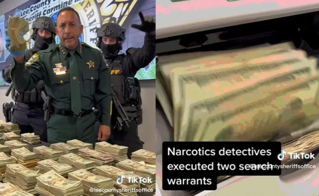 Policías celebran en TikTok confiscación de más de un millón de dólares al narco #VIDEO