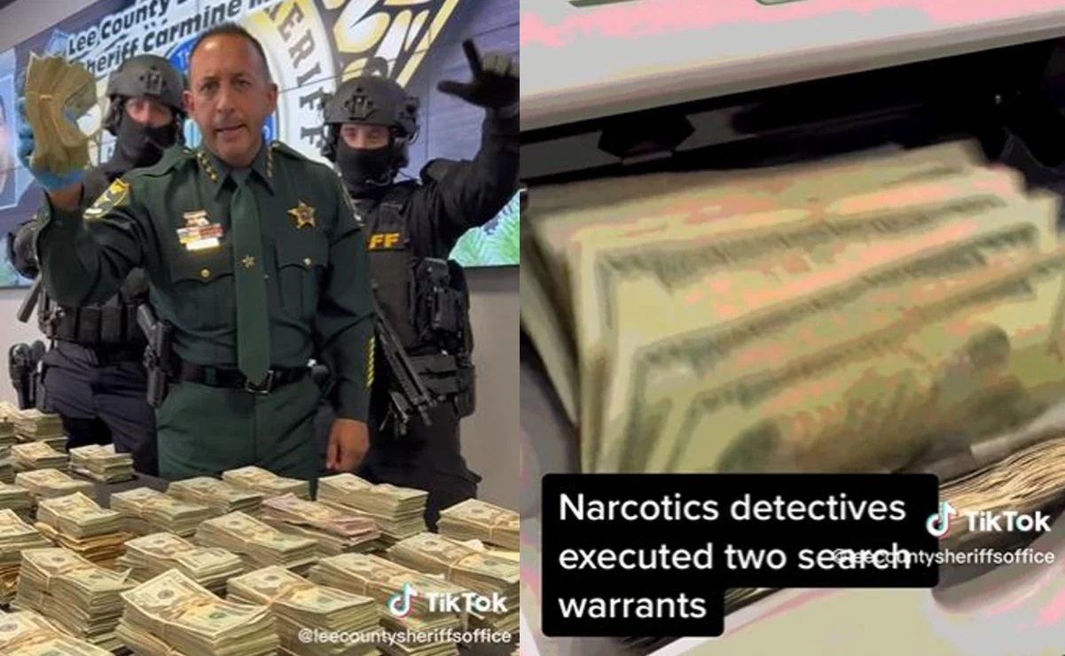 Policías celebran en TikTok confiscación de más de un millón de dólares al narco #VIDEO