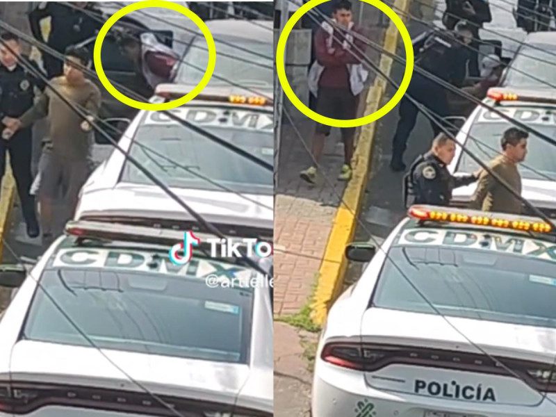 Cual escapista, detenido huye de policías en CDMX #VIDEO
