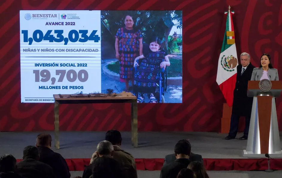 La pensión para personas con discapacidad aumentará a 2 mil 950 pesos en 2023