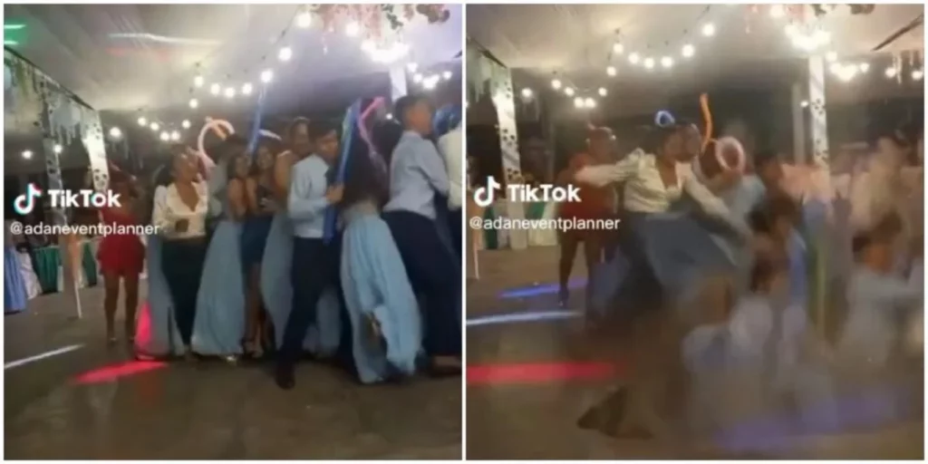 Jóvenes caen en socavón en pleno baile durante fiesta de graduación #VIDEO