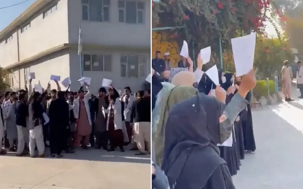 Alumnos hombre en Afganistán se niegan a tomar exámenes tras expulsión de mujeres