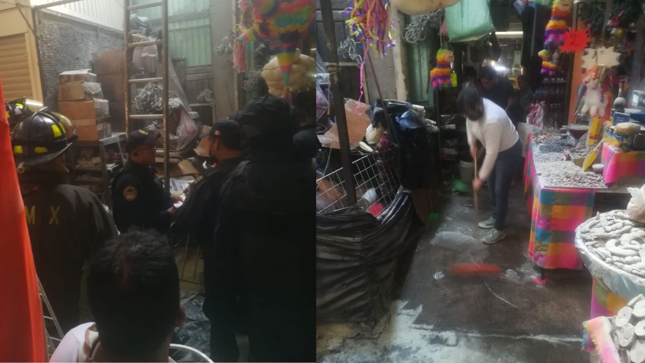 Corto circuito provocó un incendio en el Mercado de Jamaica