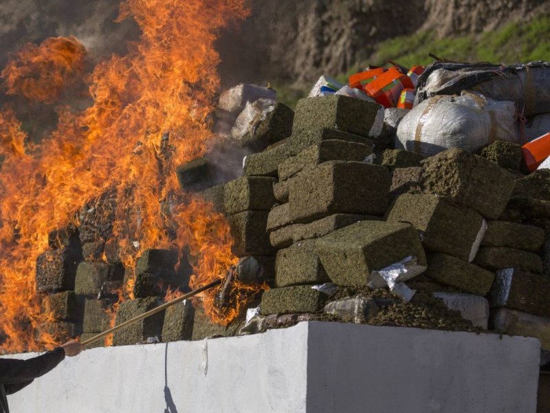 FGR incinera nueve toneladas de droga en Baja California