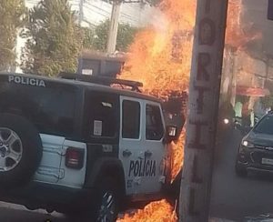 Patrulla de la SSC se incendia en la Gustavo A. Madero