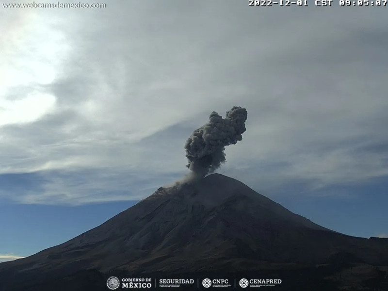 Popocatépetl registra 79 exhalaciones en 24 horas