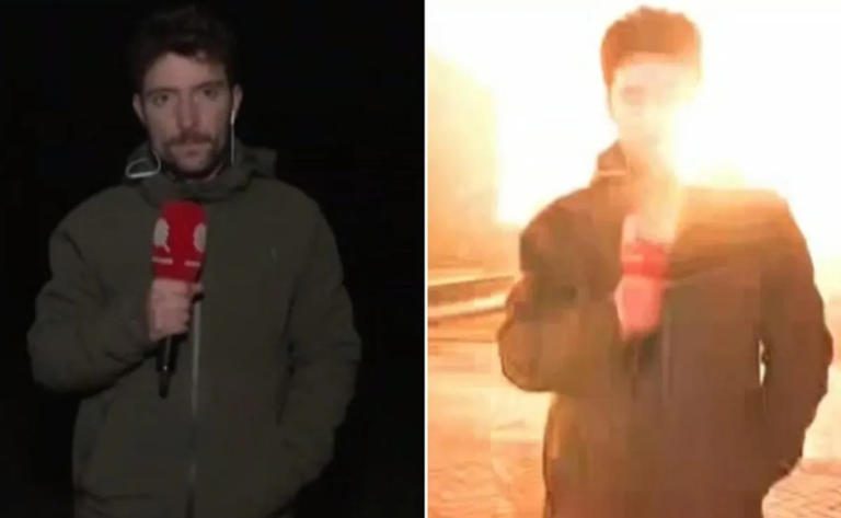 Misil cae a metros de periodistas franceses en Ucrania en pleno directo #VIDEO
