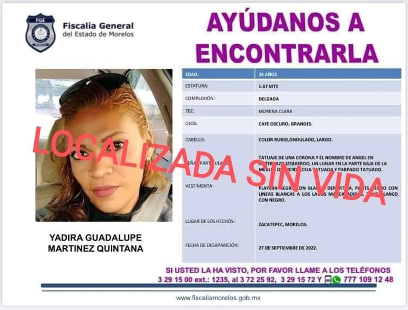 Tras denunciar a mando, hallan muerta a policía desaparecida en Morelos