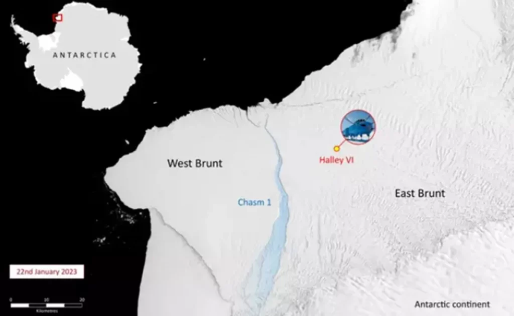Iceberg 15 veces más grande que París se desprende cerca de una base en la Antártida