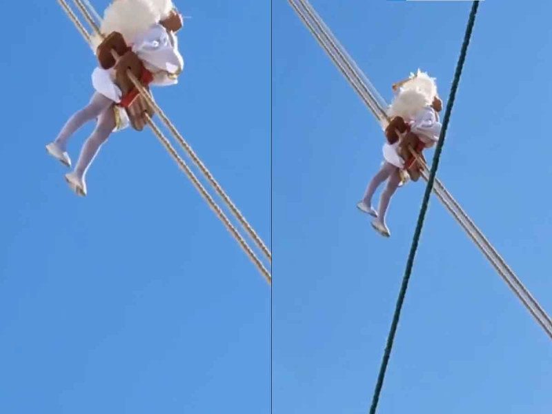 Exigen evitar en Puebla tradición en la que un niño baja de una cuerda desde torre de parroquia