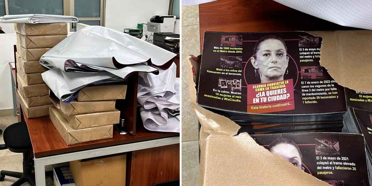 Sheinbaum acusa a la oposición de "guerra sucia" tras el hallazgo de folletos en su contra