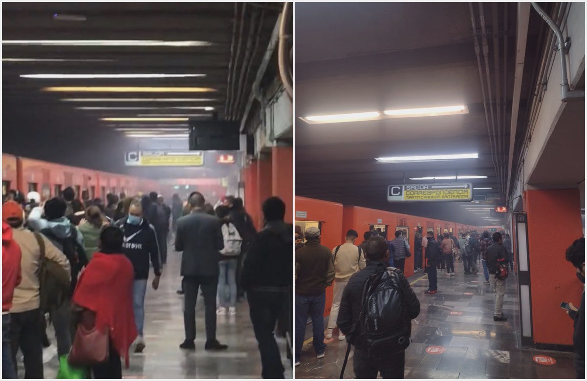 Reportan humo en estación Jamaica de la L9; fue por fricción de zapatas en vagón, dice el Metro