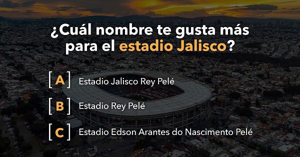 Surge en Jalisco primera propuesta para cambiar nombre de un estadio en México en honor a Pelé