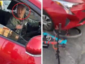 Automovilista invade ciclovía, embiste a ciclista y huye #VIDEO